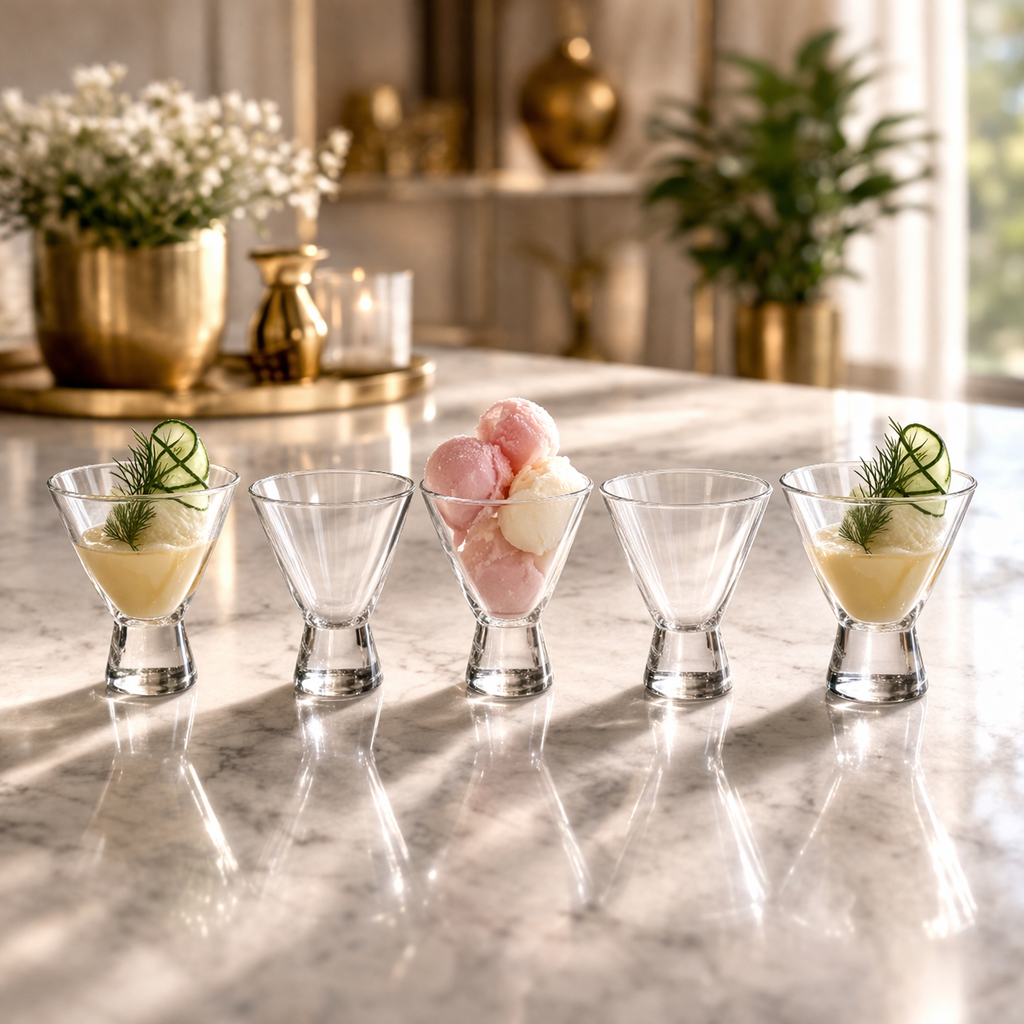 DANNY HOME PREMIUM GLASS DESSERT BOWLS SET -1988-117