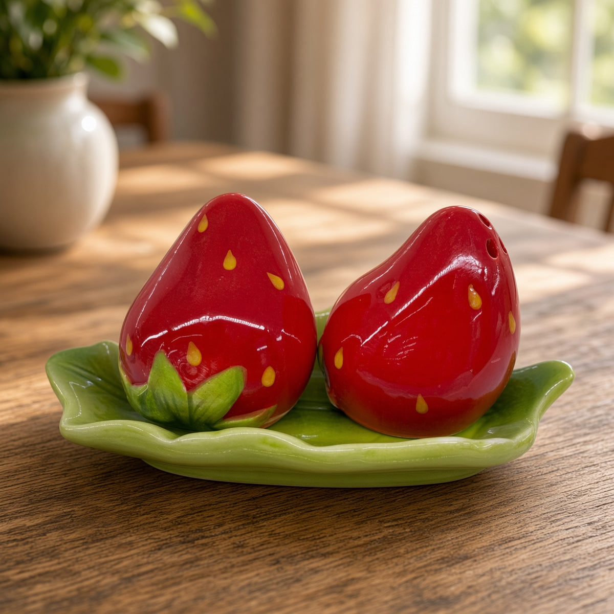Kitchlux Ceramic Salt and Pepper Shakers - Strawberries