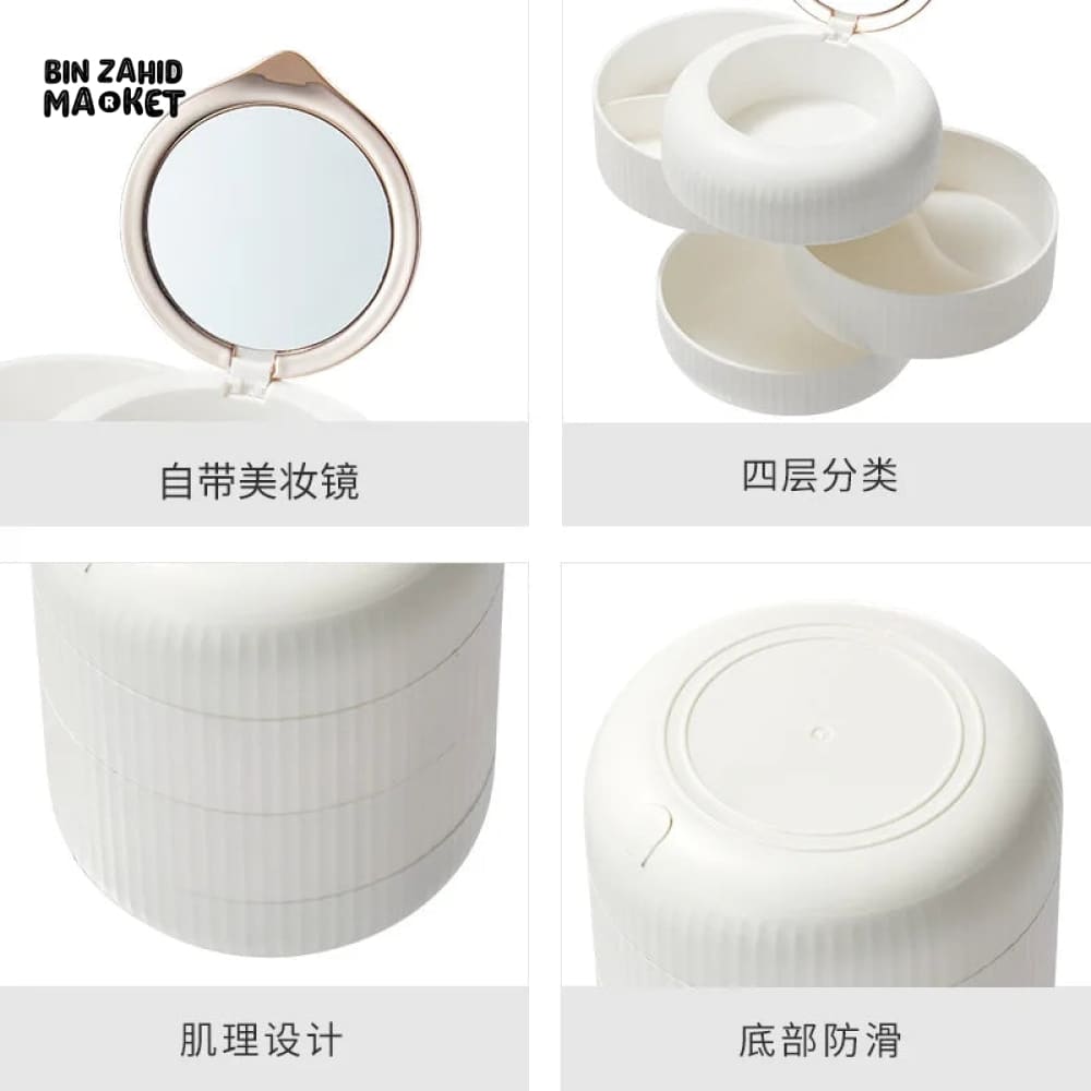 4X LAYERS ROTATEABLE JEWELRY ORGANIZER