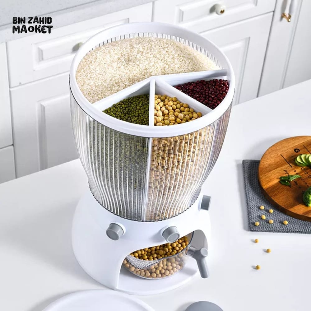 4X PARTITIONS ROTATING CEREAL DISPENSER