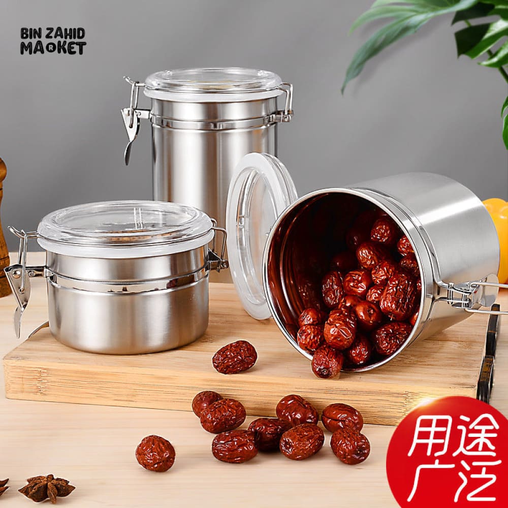 4X PIECES STAINLESS STEEL JAR SET