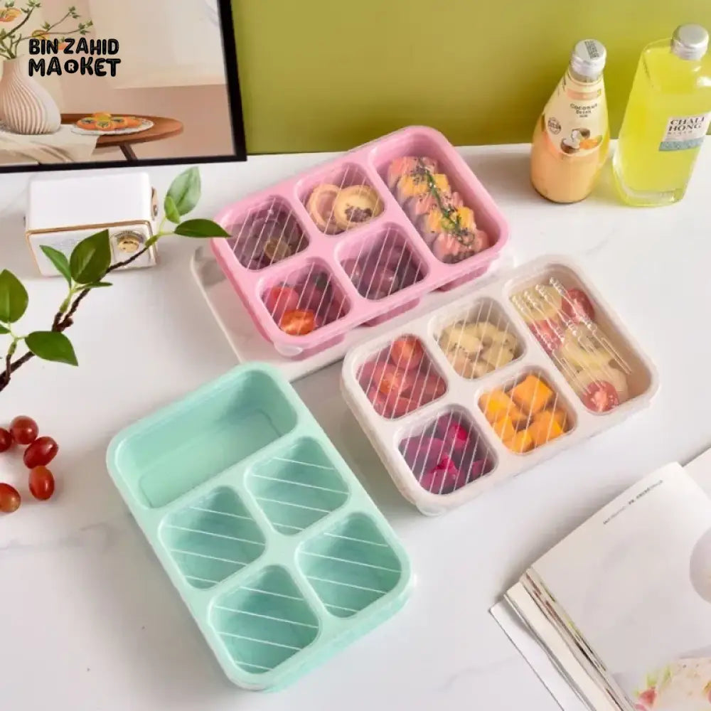 5-CUBE LEAKPROOF BENTO BOX – PORTABLE MICROWAVEABLE LUNCH CONTAINER