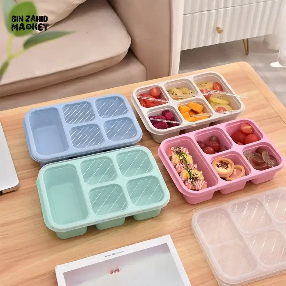 5-CUBE LEAKPROOF BENTO BOX – PORTABLE MICROWAVEABLE LUNCH CONTAINER