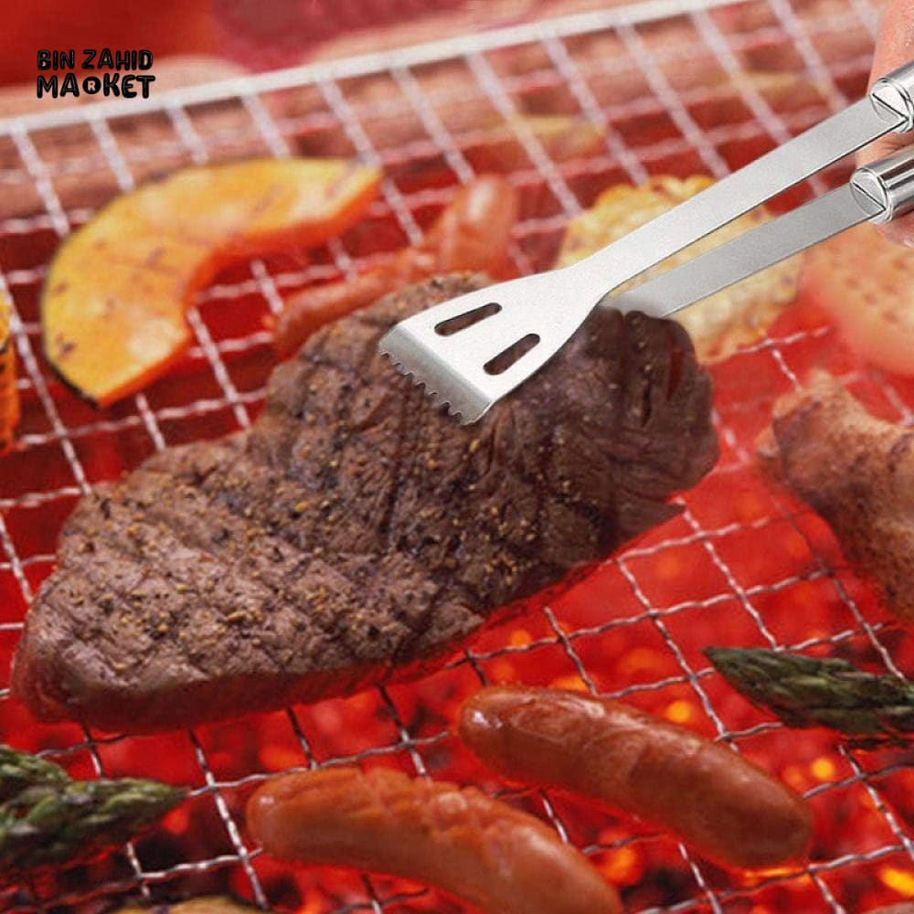 5 PIECE STAINLESS STEEL BBQ GRILL TOOL SET WITH CARRY BAG
