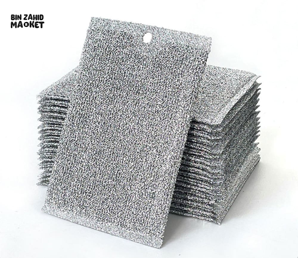 5 PIECES DOUBLE-SIDED STEEL WIRE CLEANING CLOTH – KITCHEN DISH BOWL & POT SCRUBBER TOWEL FOR TABLEWARE AND HOME CLEANING