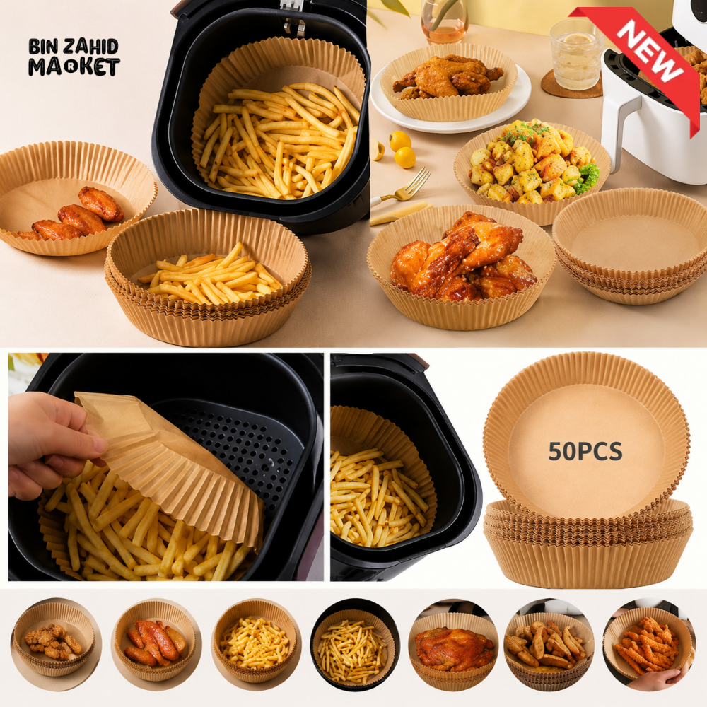 50-PIECE DISPOSABLE PAPER AIR FRYER LINERS