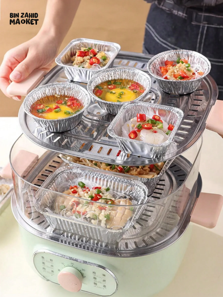 50 PIECES AIR FRYER TIN FOIL BOWL EGG TART HOLDER CAKE MOLD