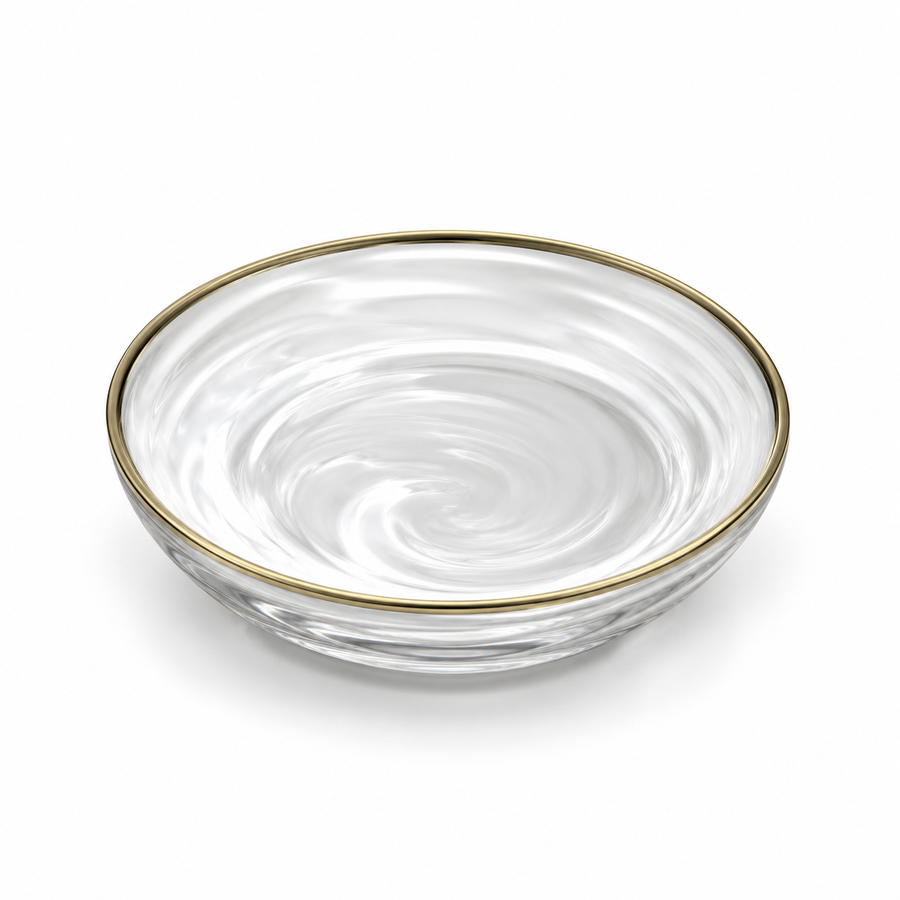 Danny Home Shallow Gold Rim Bowl 8.5 Inches
