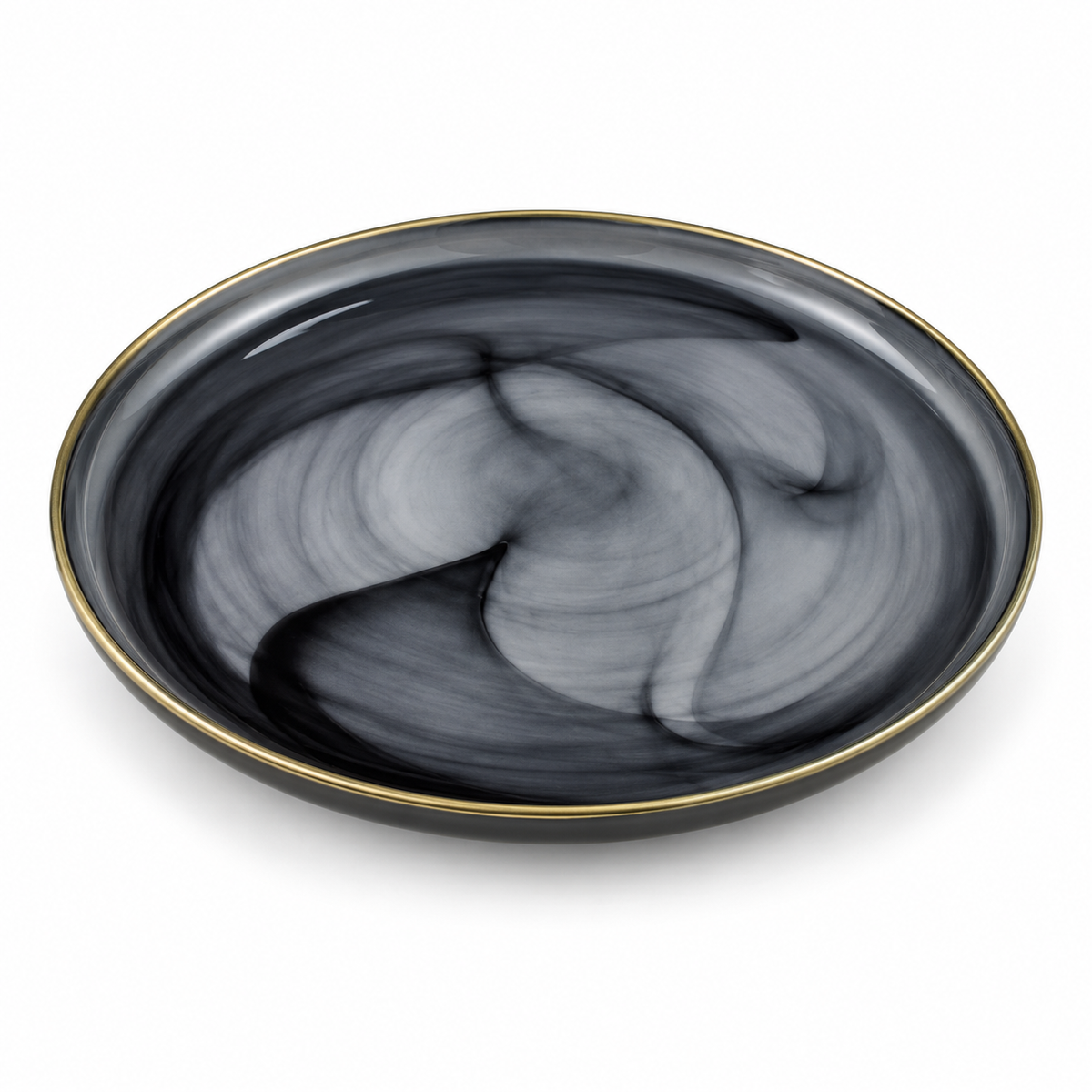 Danny Home Smoky Gold Rim Plate - 13 Inches
