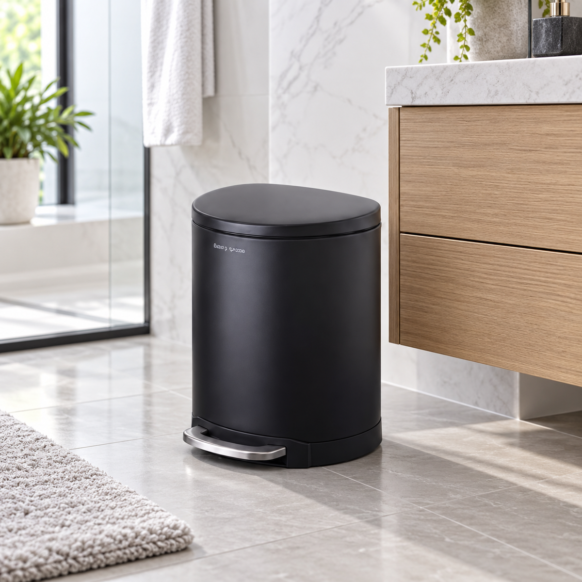 DANNY HOME BLACK PEDAL TRASH BIN