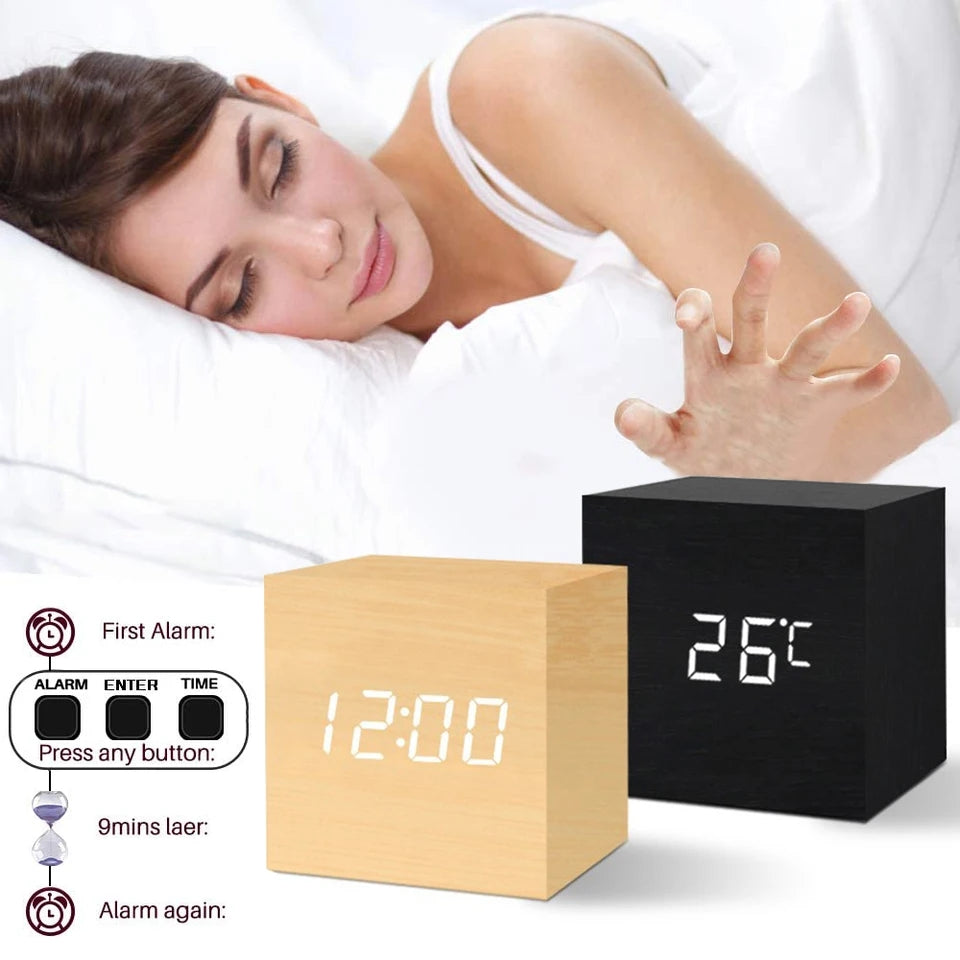 WOODEN ALARM CLOCK