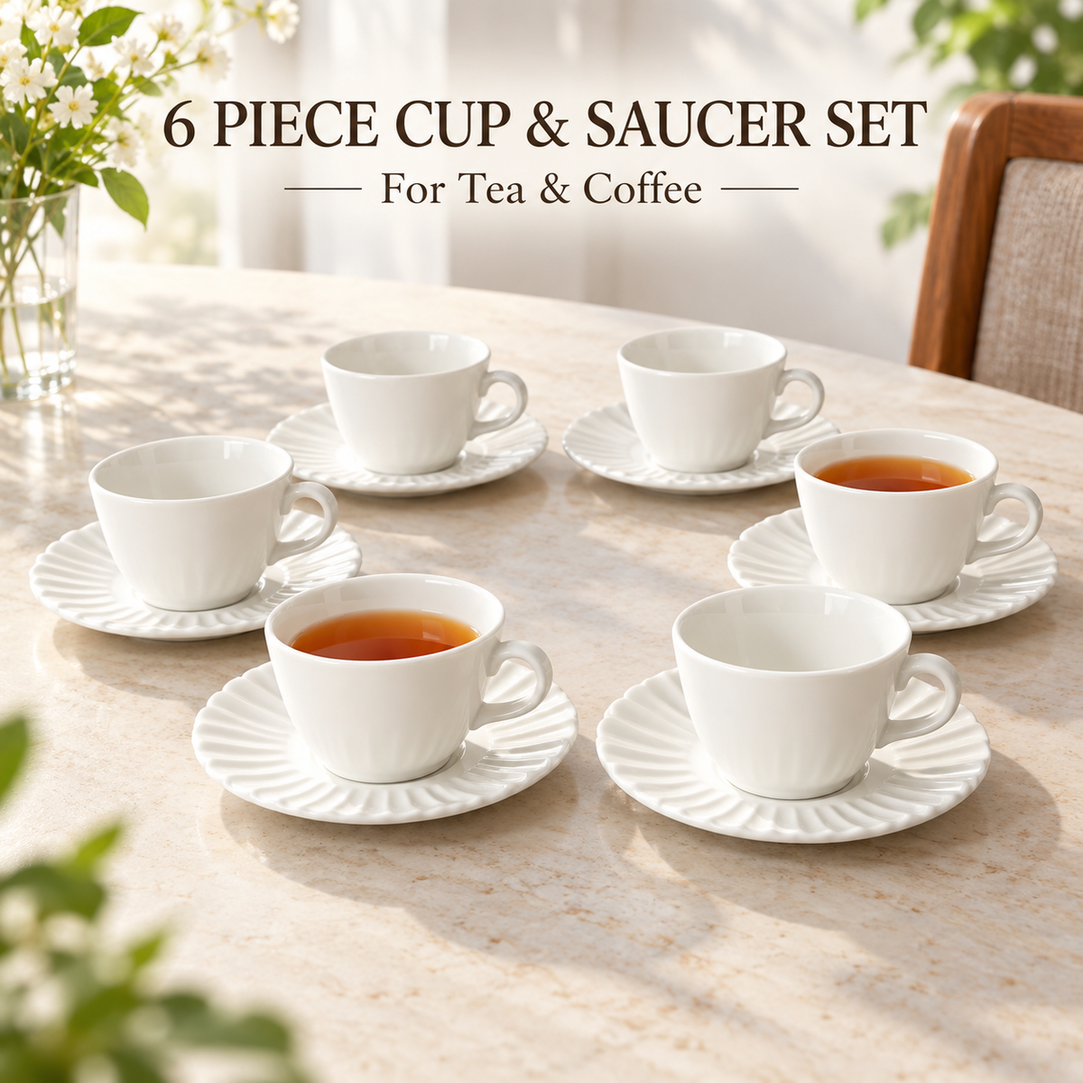 DANNY HOME 6 PIECE CUP & SAUCER SET - 250 ML