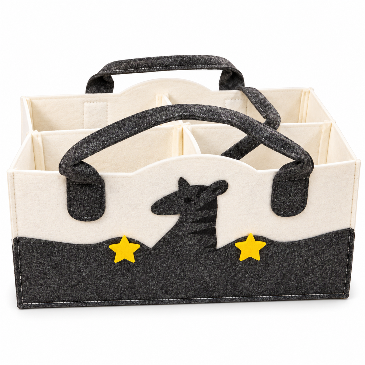 Felt Diaper Caddy – Giraffe – Front Studio View