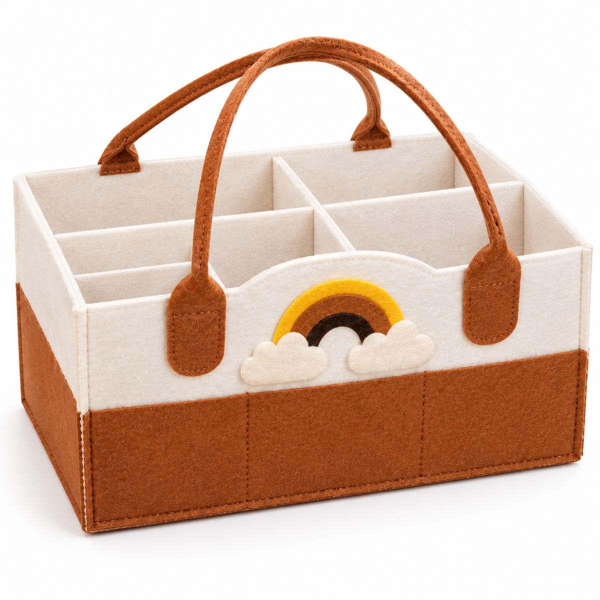 Felt Diaper Caddy – Rainbow – Elevated Studio View
