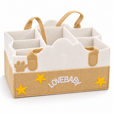 Felt Diaper Caddy – Love Baby – Elevated Studio View
