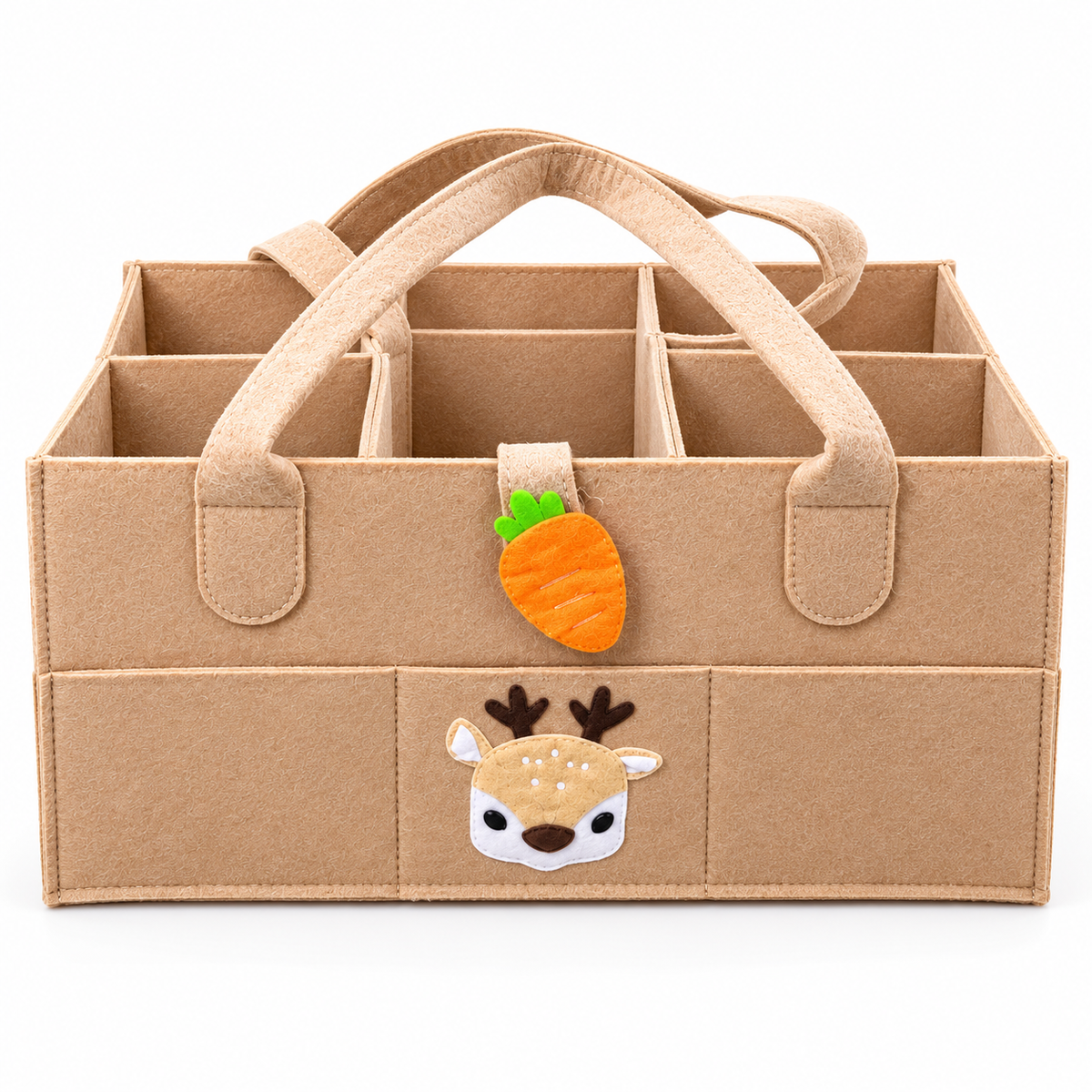 Felt Diaper Caddy – Deer – Front Studio View
