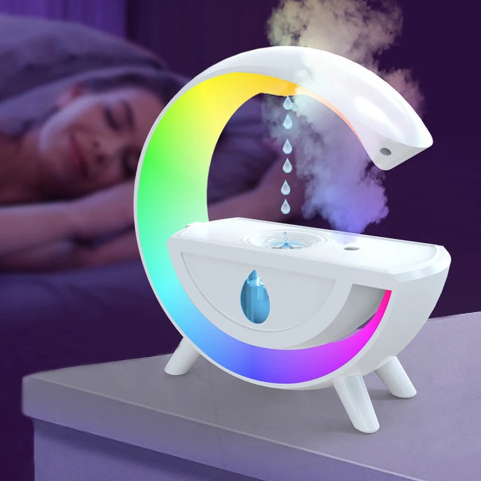 WATER DROPLET AIR HUMIDIFIER WITH LAMP