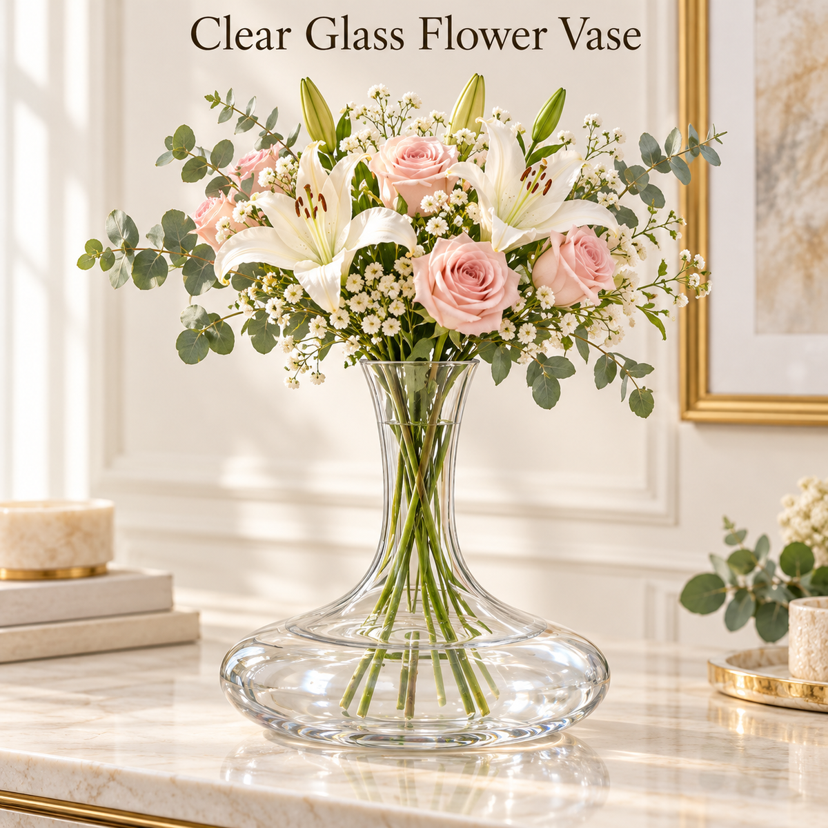 Clear Glass Flower Vase