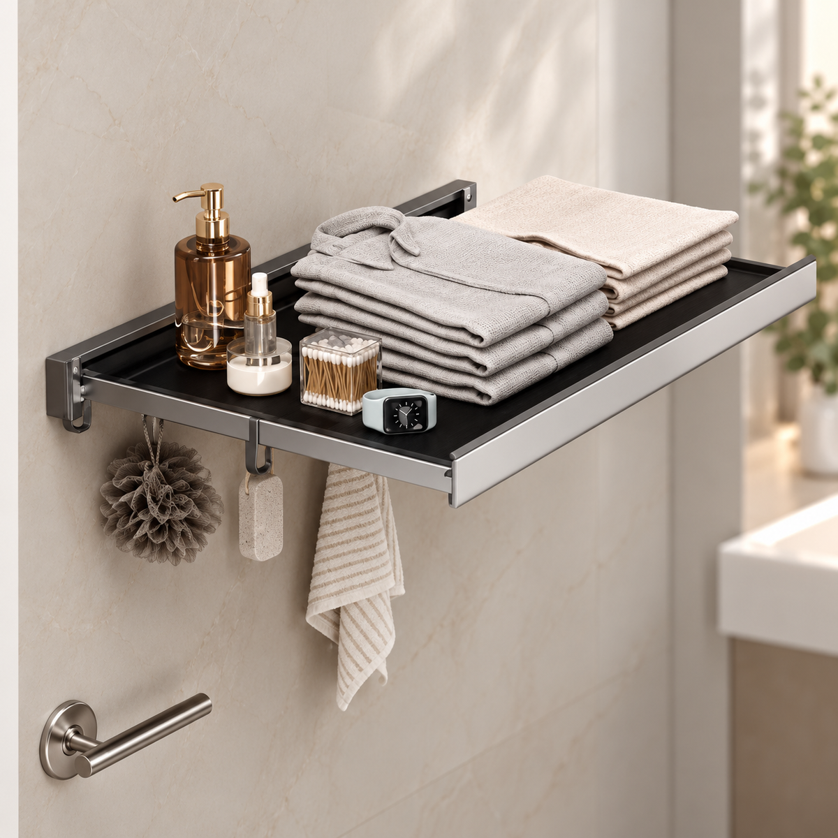 Wall-Mounted Towel Shelf