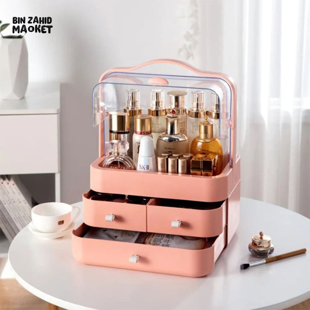 DOUBLE DOORS COSMETIC ORGANIZER Pink