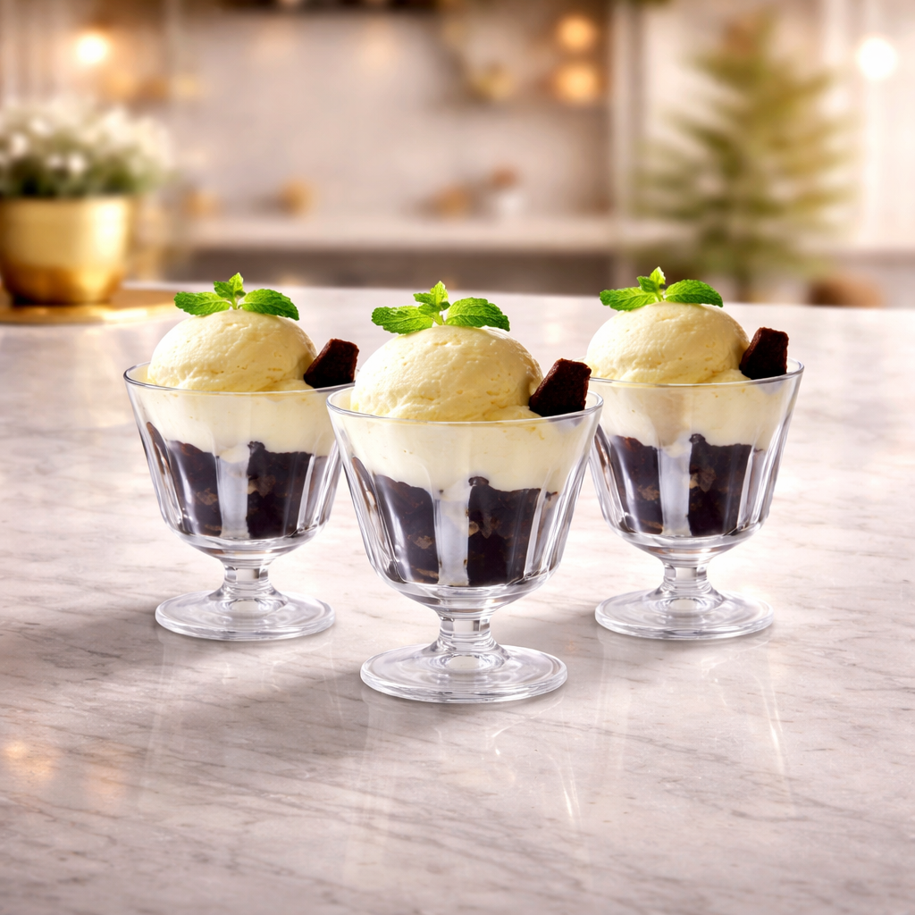 DANNY HOME PREMIUM GLASS DESSERT CUP SET 3-PIECES -1988-105