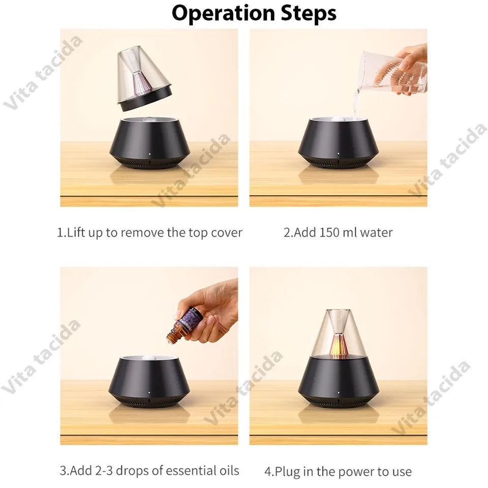 VOLCANIC AROMA HUMIDIFIER WITH NIGHT LIGHT