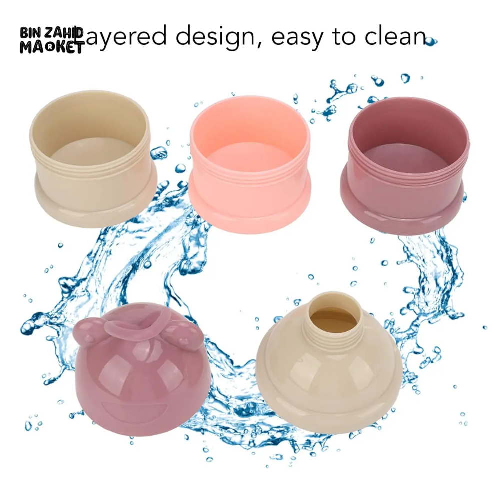 PORTABLE BABY MILK POWDER BOX REMOVABLE & EASY-TO-CARRY TODDLER SNACK CONTAINER