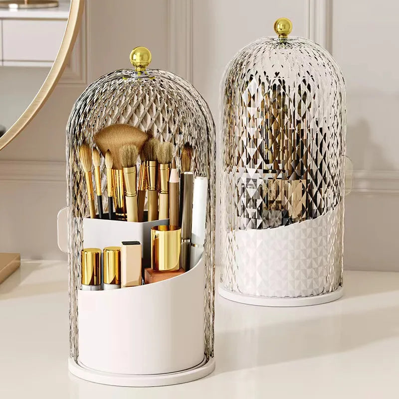 LUXOR ROTATING MAKEUP BRUSH HOLDER - DIAMOND CAGE