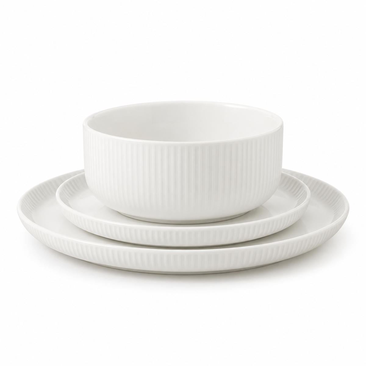 Danny Home 12 Piece Ribbed Bowl And Plate Set