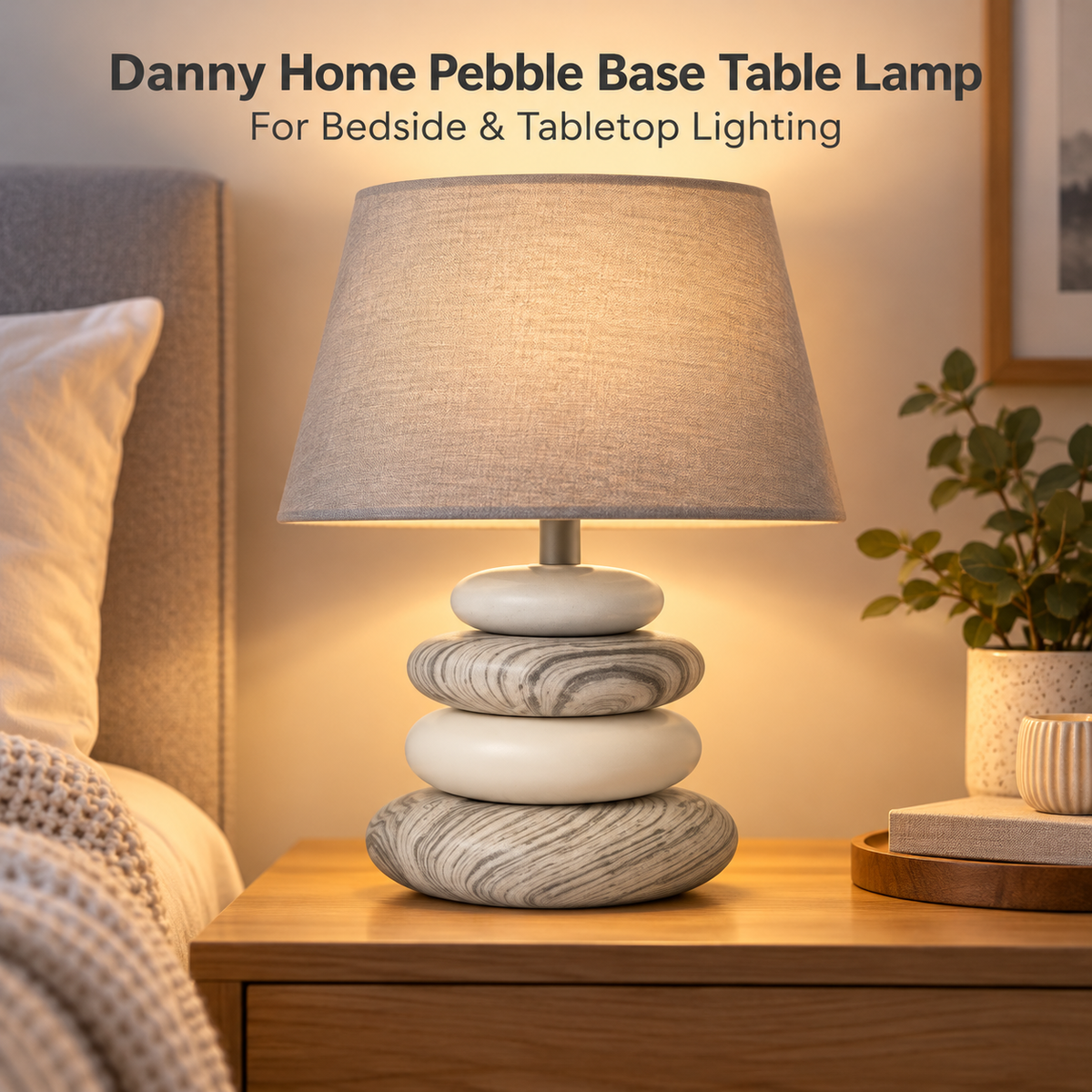 Danny Home Pebble Base Table Lamp