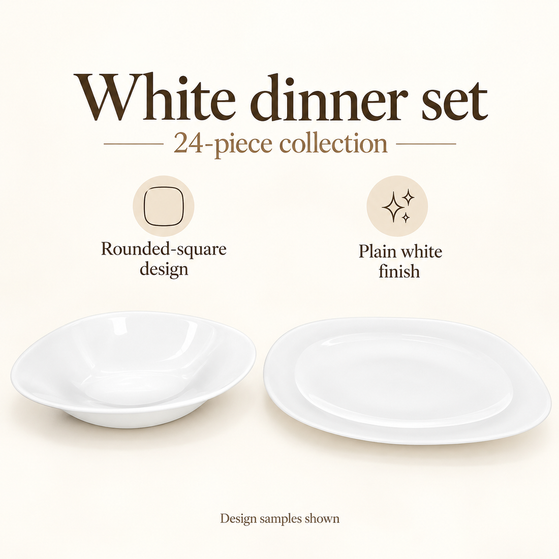 Danny Home 24-Piece White Dinner Set