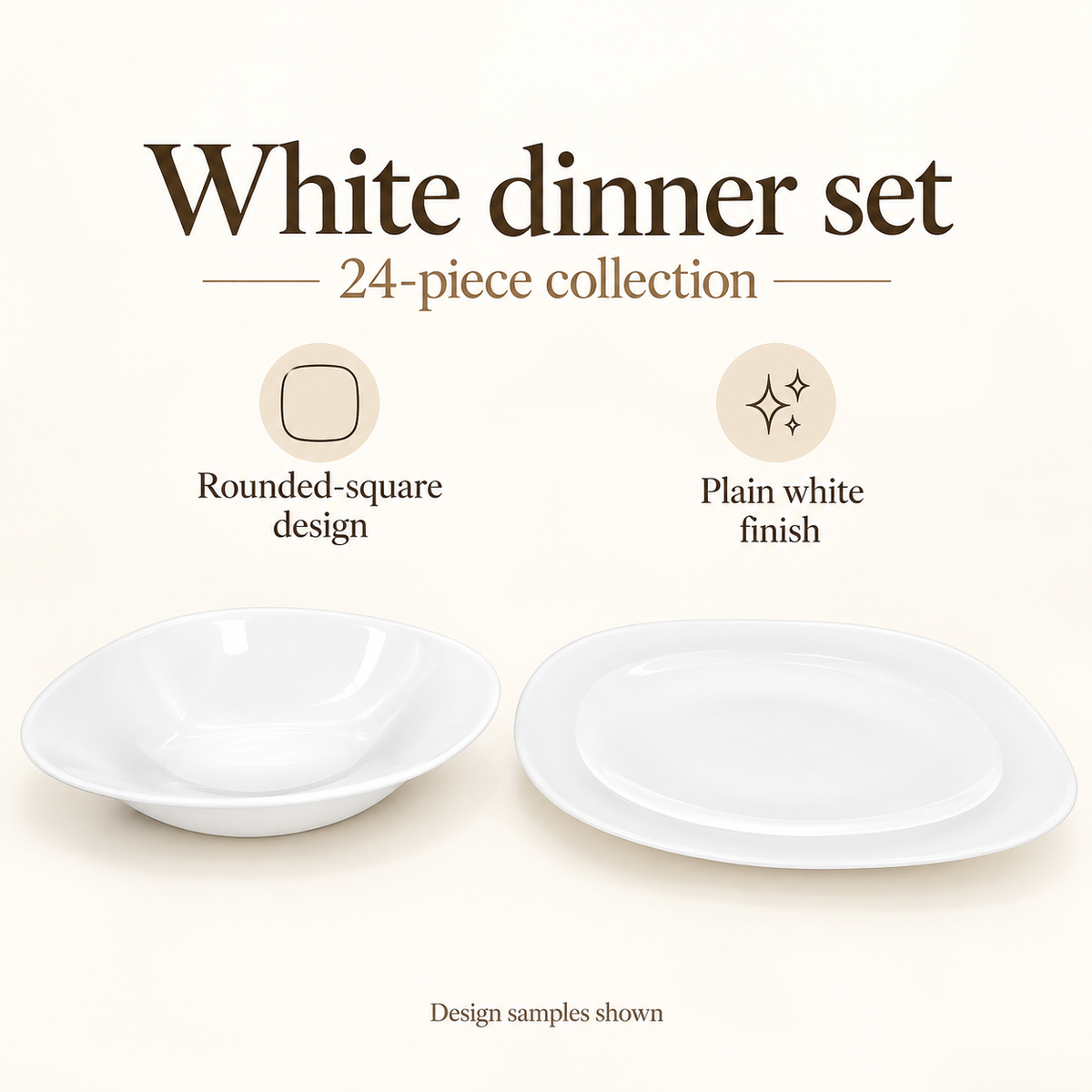 Danny Home 24-Piece White Dinner Set