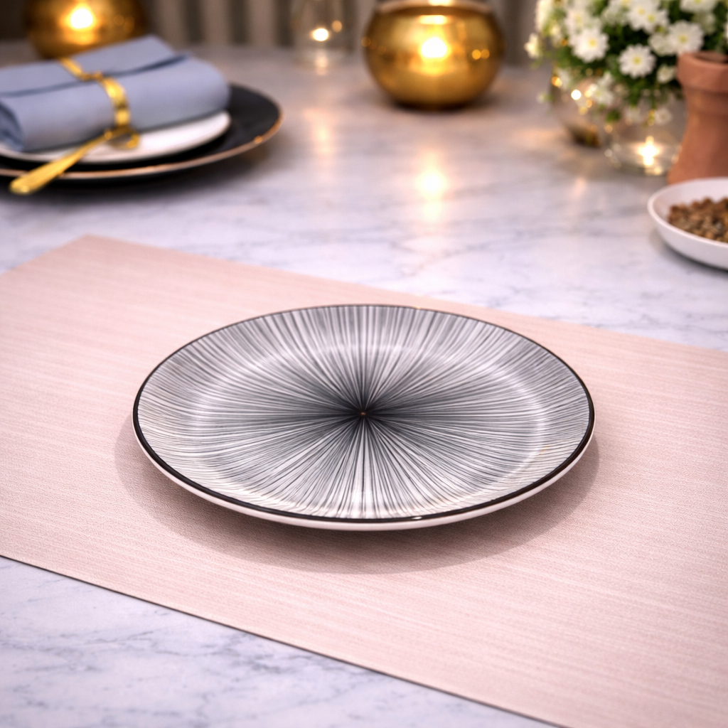 DANNY HOME BLACK RADIANT CERAMIC DINNER PLATE 19CM -75P 2010