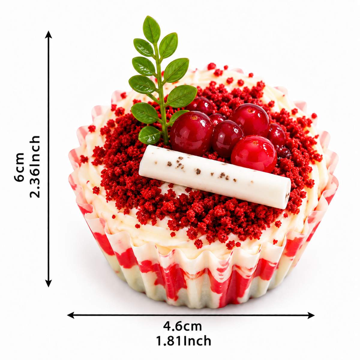 DECORATIVE ARTIFICIAL FRUIT CREAM CUPCAKE - 1 PIECE
