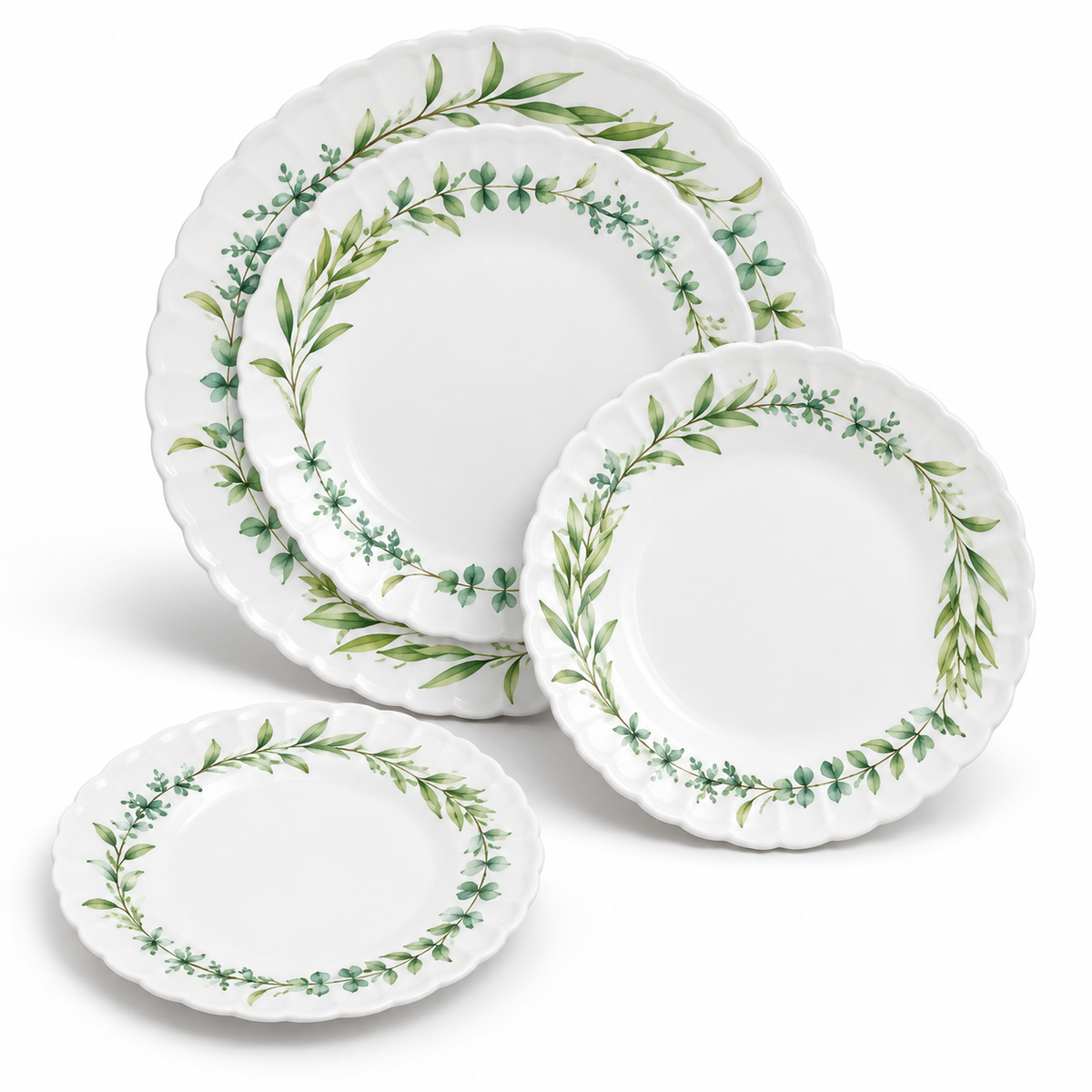 Danny Home Leaf Print Dinner Set - 18 Pieces