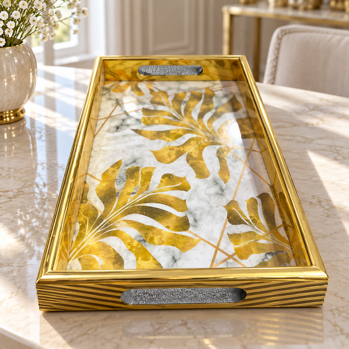 Gold Leaf Serving Tray