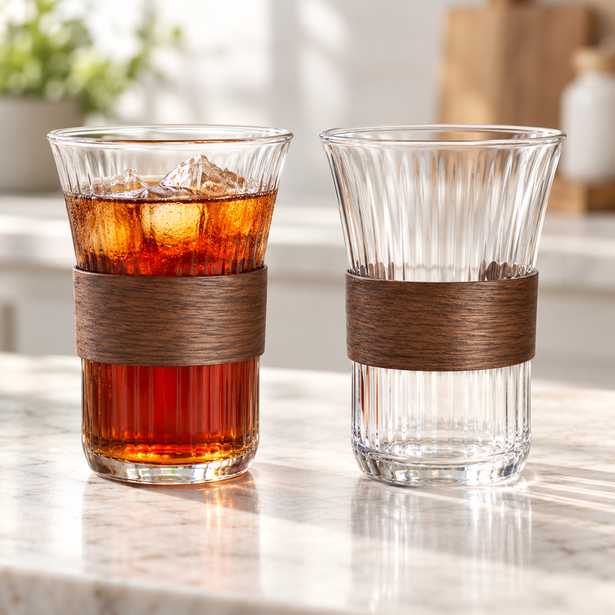Danny Home 2 Piece Textured Glass Set - 310 ml