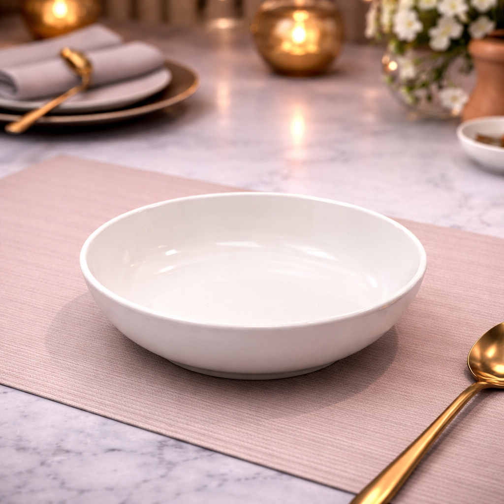 DANNY HOME WHITE CERAMIC DEEP PLATE 20CM -80TP 2049