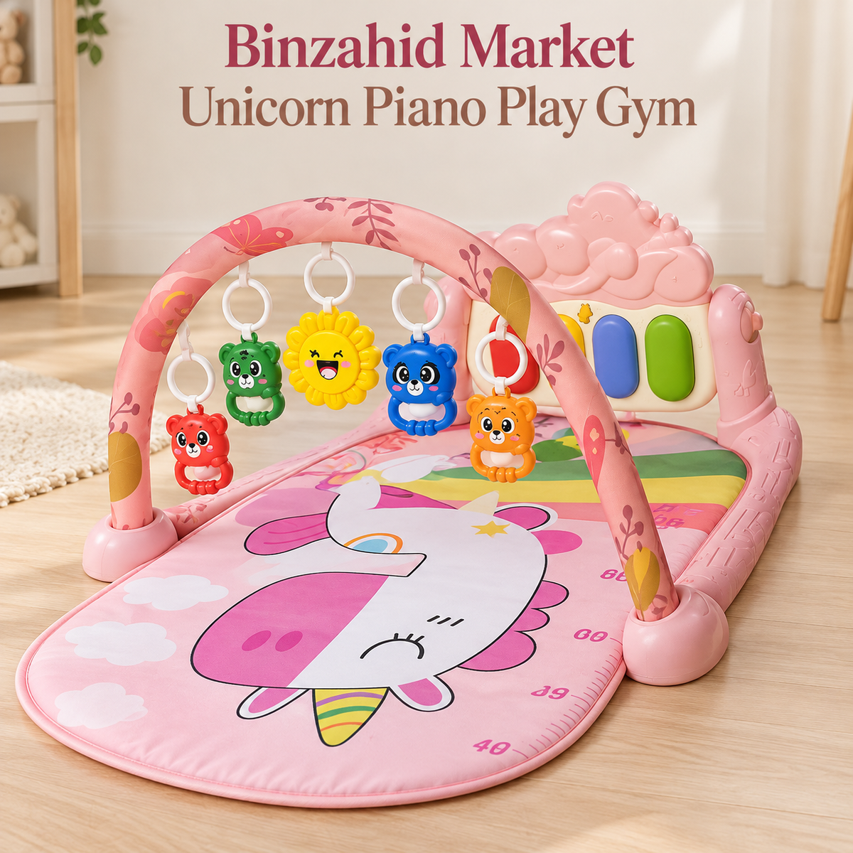Pink Penguin Piano Play Gym