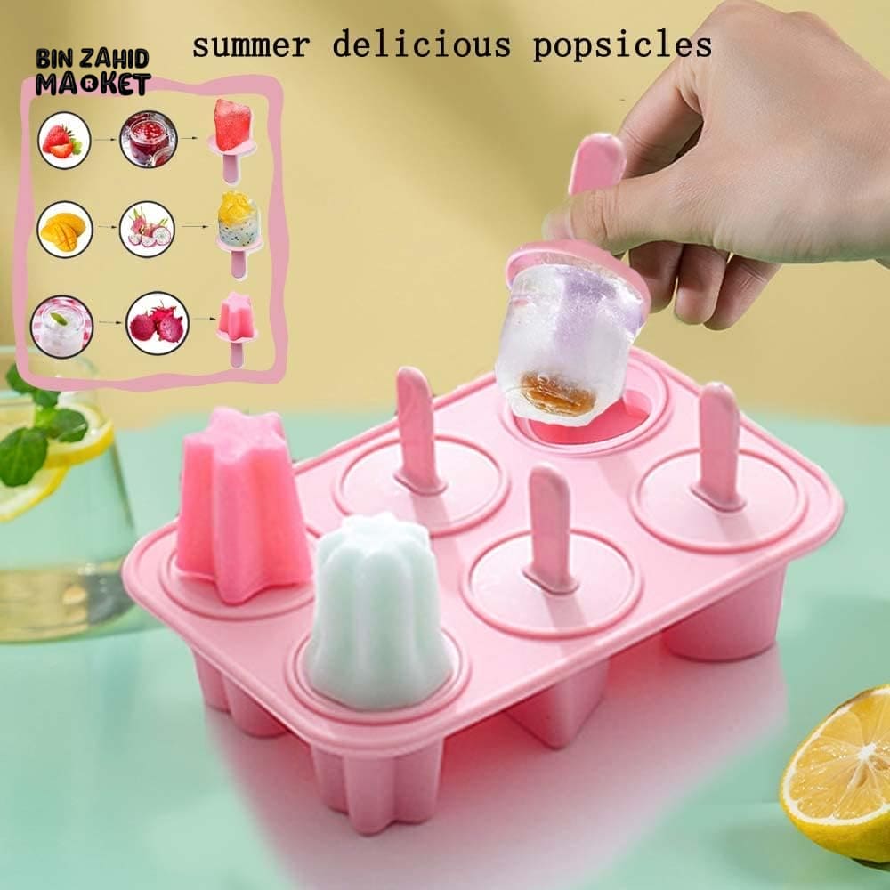 6 HOLES SUMMER ICE-CREAM MAKER POPSICLE MOLD