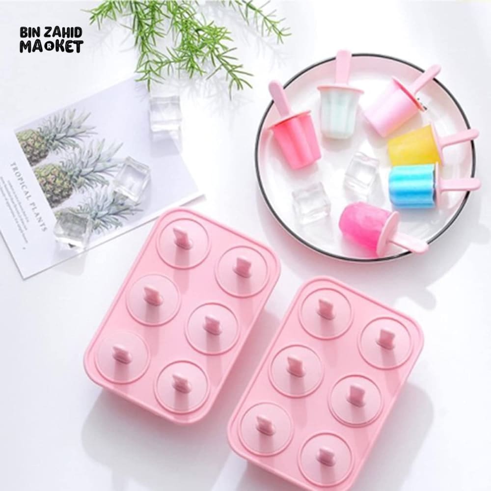 6 HOLES SUMMER ICE-CREAM MAKER POPSICLE MOLD