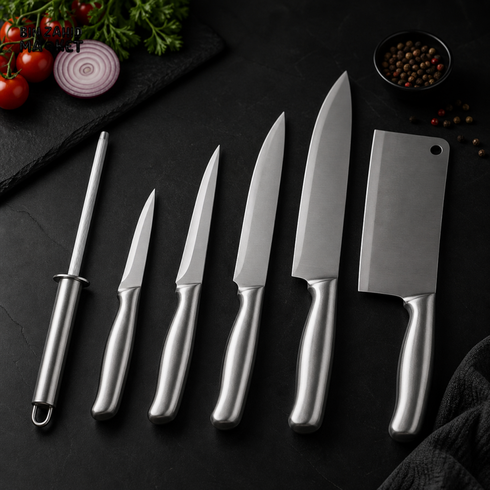 6 PIECE STAINLESS STEEL KITCHEN KNIFE SET