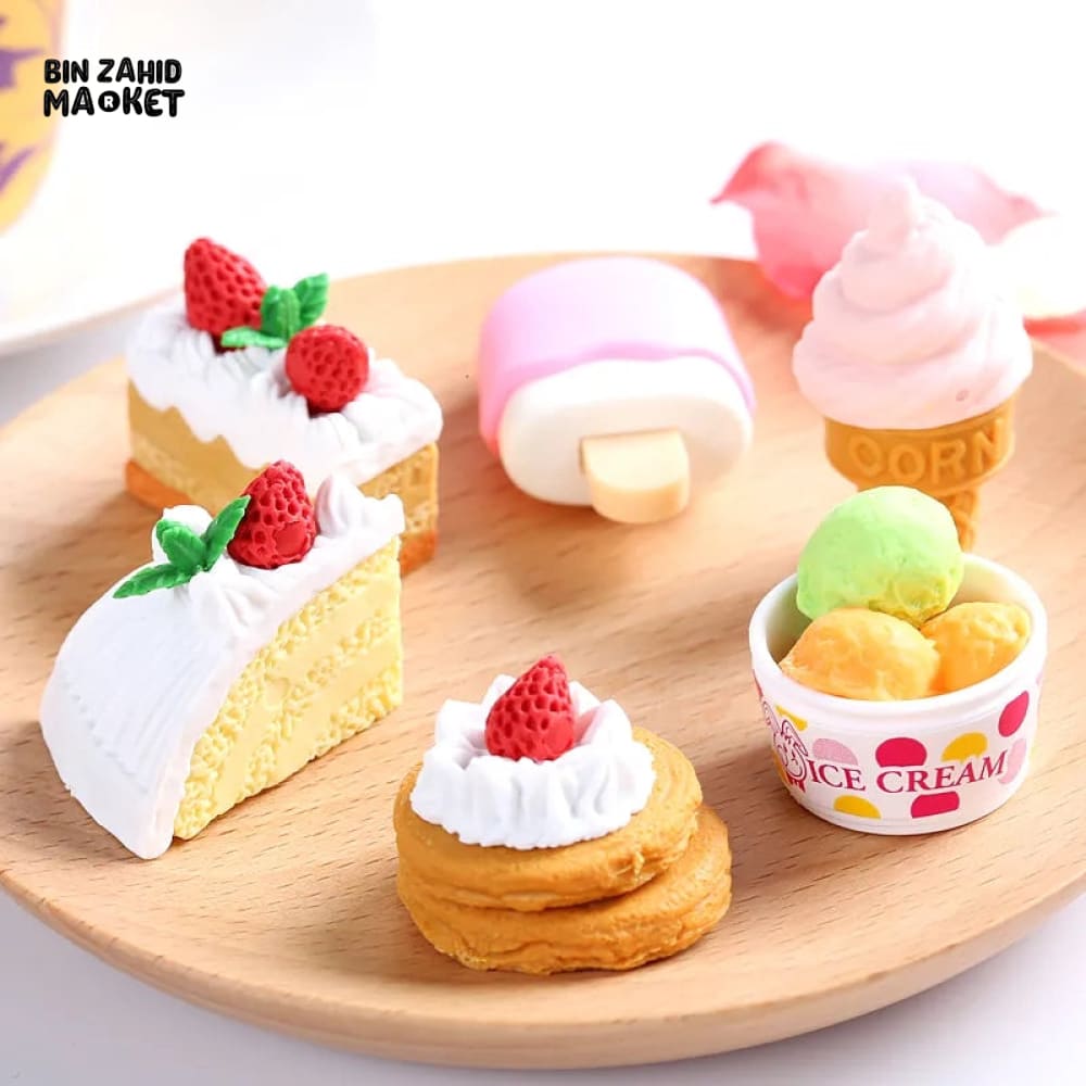 6 PIECES PACK FOOD ERASER