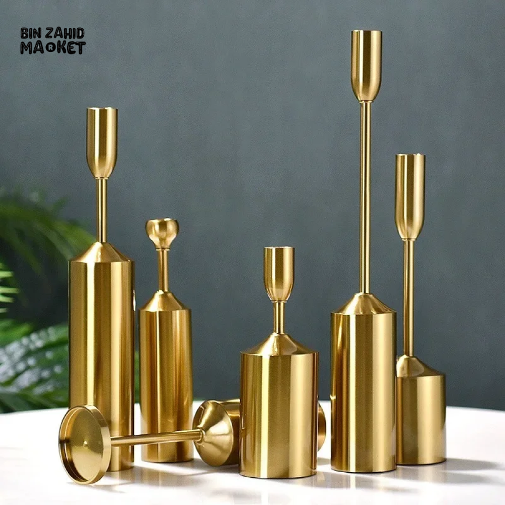6 PIECES SET EUROPEAN STYLE RETRO METAL CANDLE HOLDER ROMAN STYLE CANDELABRA