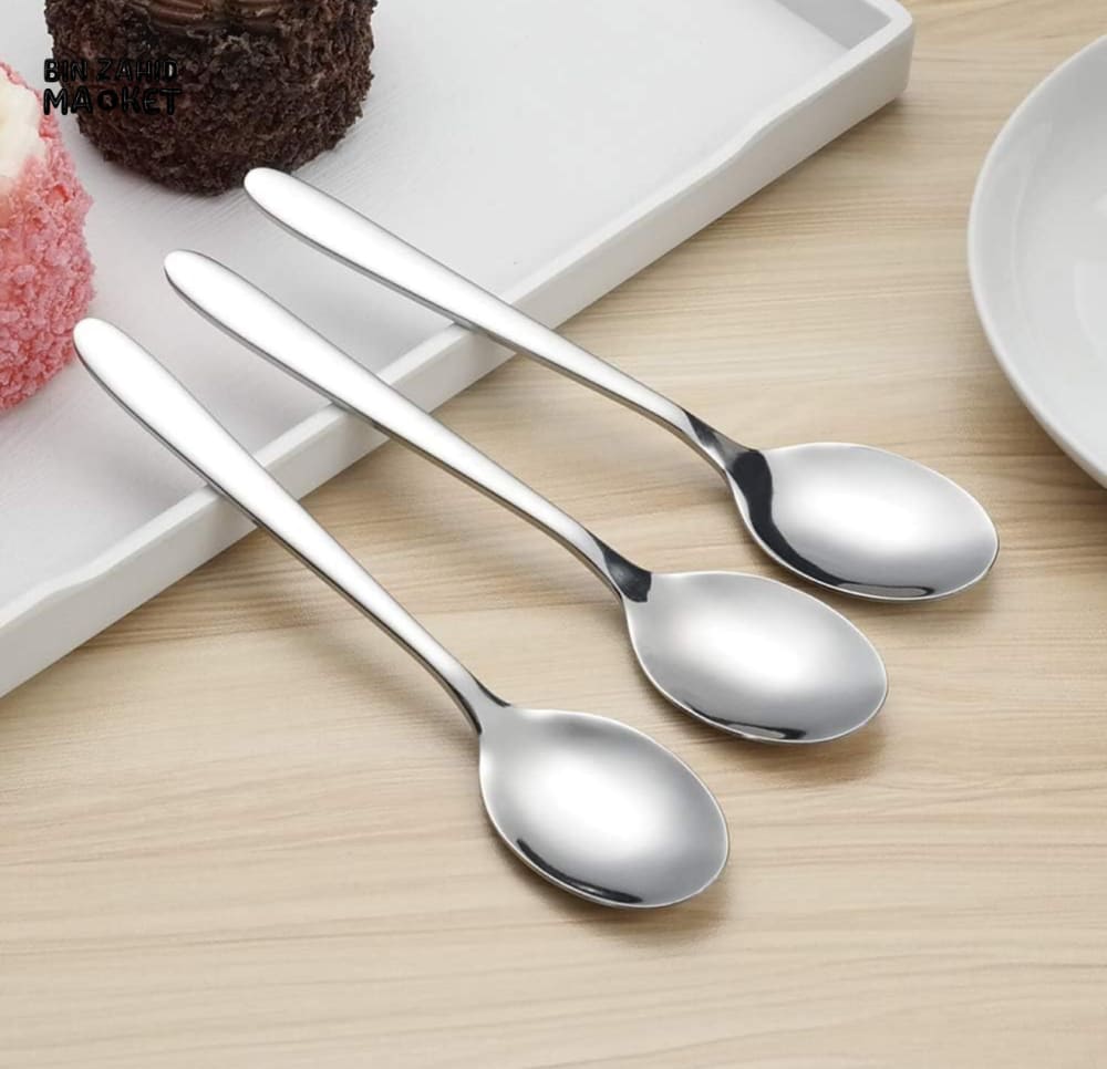 6 PIECES STAINLESS STEEL COFFEE & DESSERT SPOONS