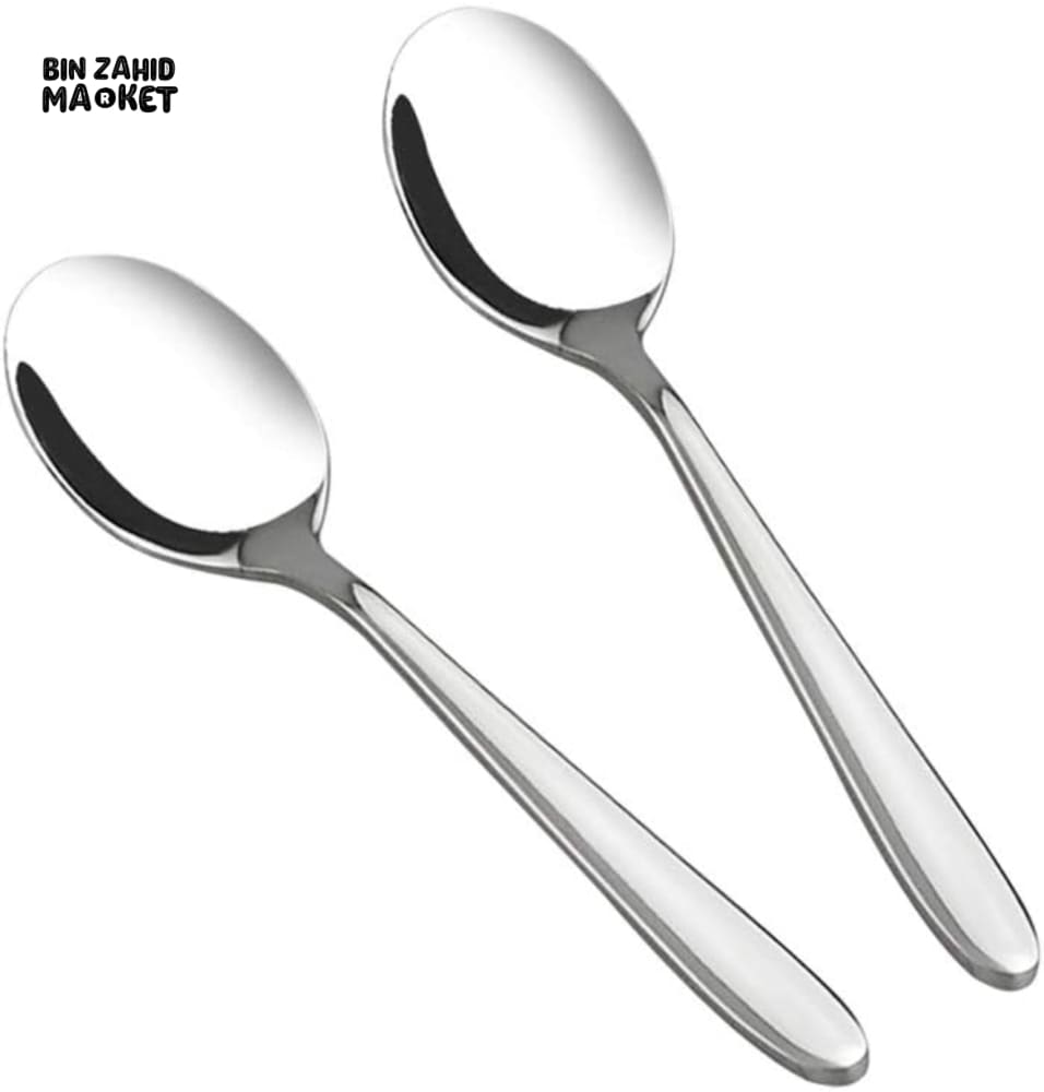 6 PIECES STAINLESS STEEL COFFEE & DESSERT SPOONS