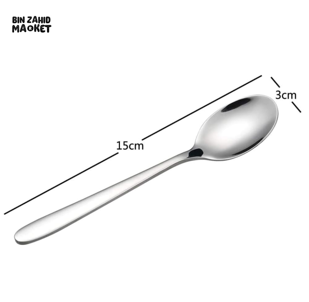 6 PIECES STAINLESS STEEL COFFEE & DESSERT SPOONS