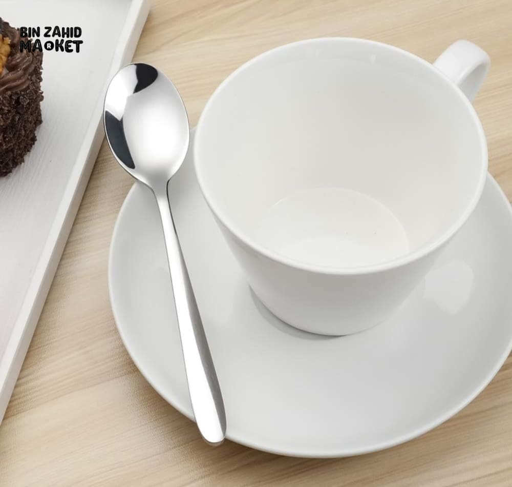 6 PIECES STAINLESS STEEL COFFEE & DESSERT SPOONS