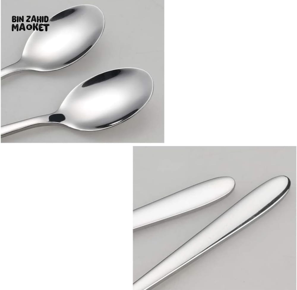 6 PIECES STAINLESS STEEL COFFEE & DESSERT SPOONS