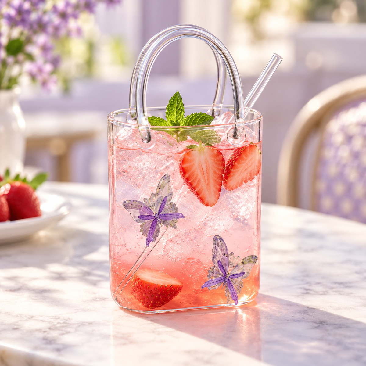 Glasslux Butterfly Handbag Cup - 400 ml